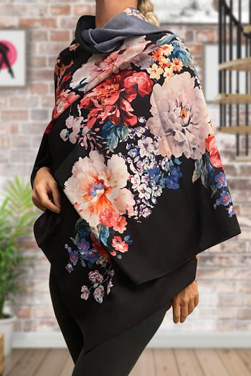 Flower Patterned Shawls Fashion Tight